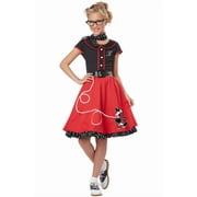 50's Sweetheart Girl's Halloween Fancy-Dress Costume for Child, S