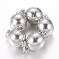 thumbnail image 1 of 50 set Brass Magnetic Clasps with Loops Nickel Free Round Platinum 19x12mm Hole: 2mm, 1 of 4