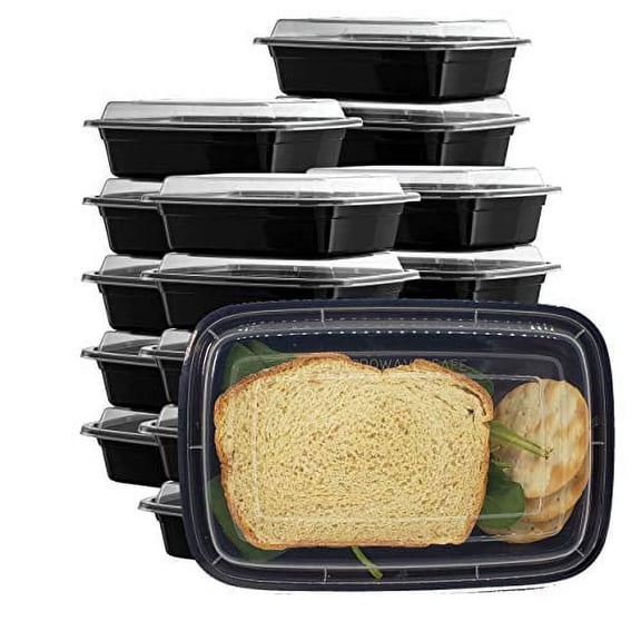 50 sets Rectangle 24oz Meal Prep Containers with lids Microwavable Food Container Plastic BPA Free Rectangle