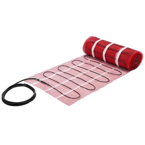 50 sq ft Self-Adhesive Mesh Floor Heating Mat, 120V Electric Radiant System with Smart Thermostat