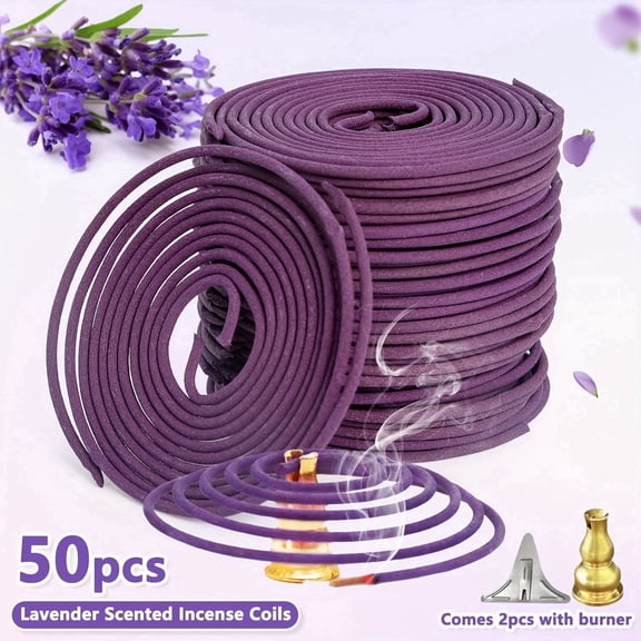 50 sticks of lavender incense, with a burning time of 3-4 hours, suitable for air purification, yoga, meditation, work, fitness, household cleaning, and relaxation