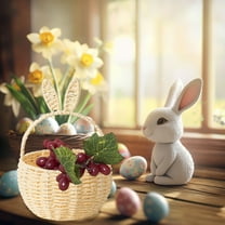 Up to 50% offTupukom Easter Decorations Outdoor Yard Easter Woven Bunny Basket Long Ears Bunny Storage Basket Tote Bag Easter Eggs Storage Basket Kids Gift Storage Tote Bag