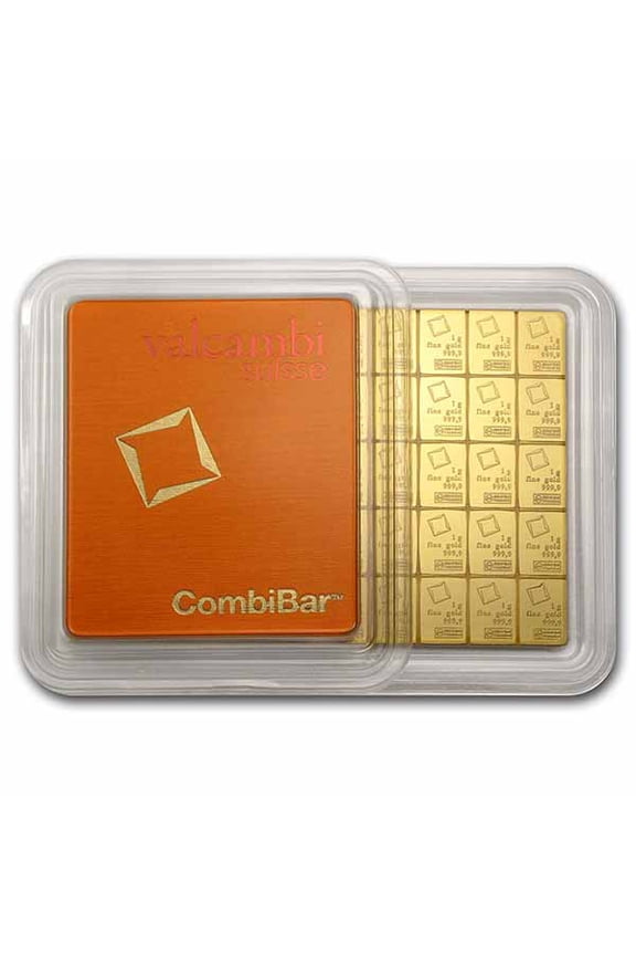 50 x 1 gram Gold Valcambi CombiBar (In Assay)