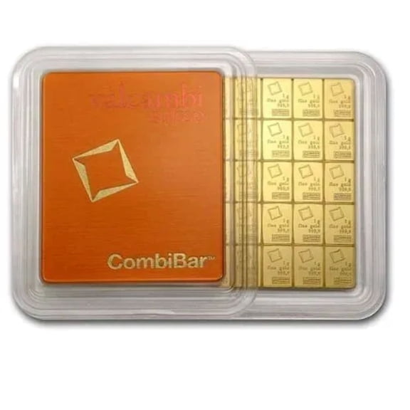50 x 1 gram Gold Valcambi CombiBar (In Assay)