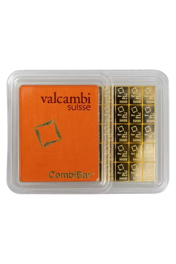 50 x 1 gram Gold Valcambi CombiBar w/ Assay Card