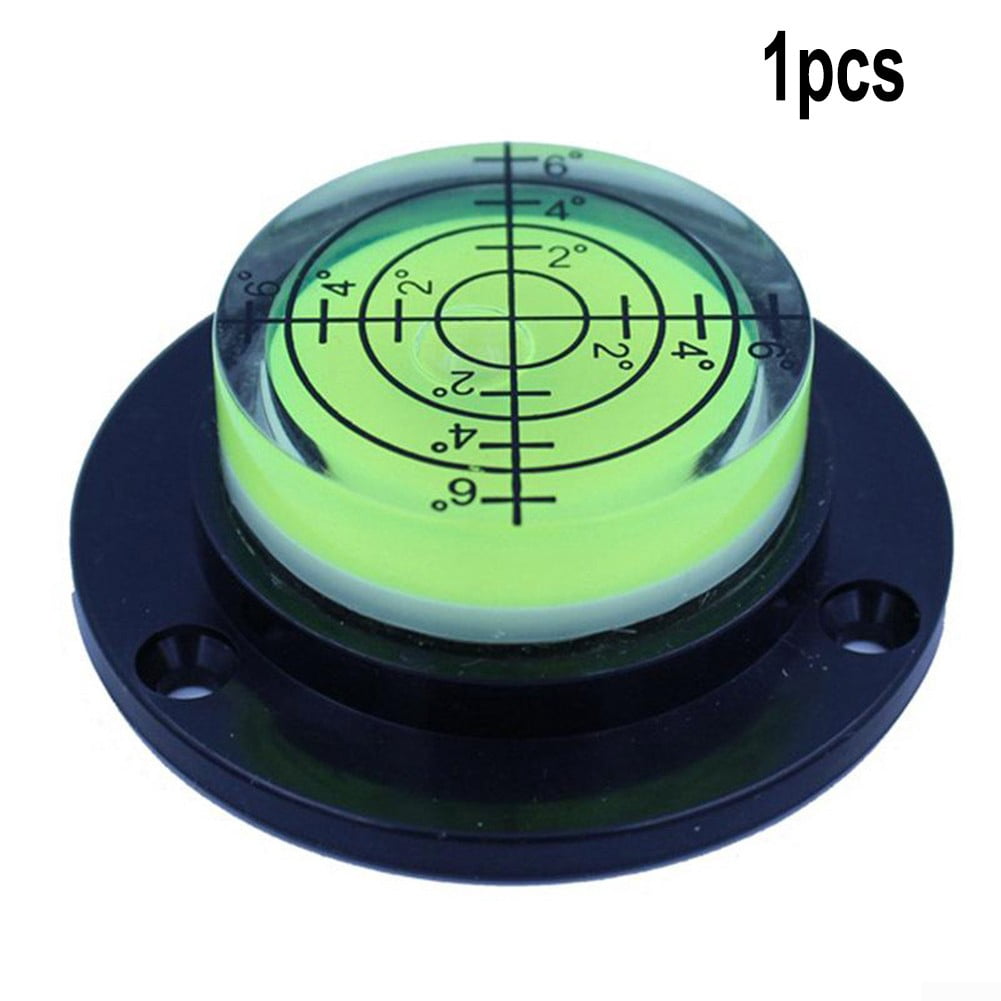 50 x 12mm Spirit Level Bubble Black Angle Clear Mini Round Leveller ...
