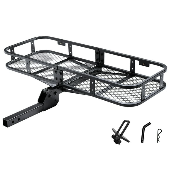 50x 19x 6 Hitch Cargo Carrier AUSUM MOTOR 550 lbs Capacity Vehicle Cargo Basket, Folding Hitch Cargo Carrier Fits to 2" Receiver with Hitch Stabilizer
