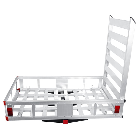 50 x 29.5 x 9 in Hitch Cargo Carrier, 800lb Capacity Hitch Mount Cargo Carrier with Folding Ramp,Aluminum Luggage Carrier Rack Fits 2" Hitch Receiver for SUV Truck Pickup Camping