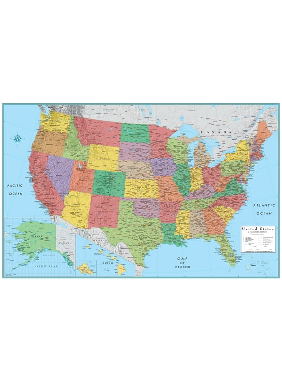 50" x 32" RMC Signature Edition United States Wall Map - Laminated