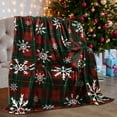 thumbnail image 1 of 50 x 60 Inches Christmas Red Plaid Fleece Blanket Christmas Holiday Throw Blanket with Snowflakes Xmas Flannel Throw Blanket Rustic Buffalo Plaid Blanket for Bed Couch Decor (Red Green), 1 of 6