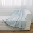 thumbnail image 1 of 50 x 60 in. Chevron Pattern Throw with 4 in. Fringe, Sea Blue, 1 of 1
