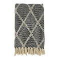 thumbnail image 1 of 50 x 60 in. Diamond-Patterned Knit Fringed Throw, Black, 1 of 1