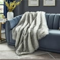 thumbnail image 1 of 50 x 60 in. Ermen Faux Wolf Fur Throw Blanket, Dark Grey, 1 of 1