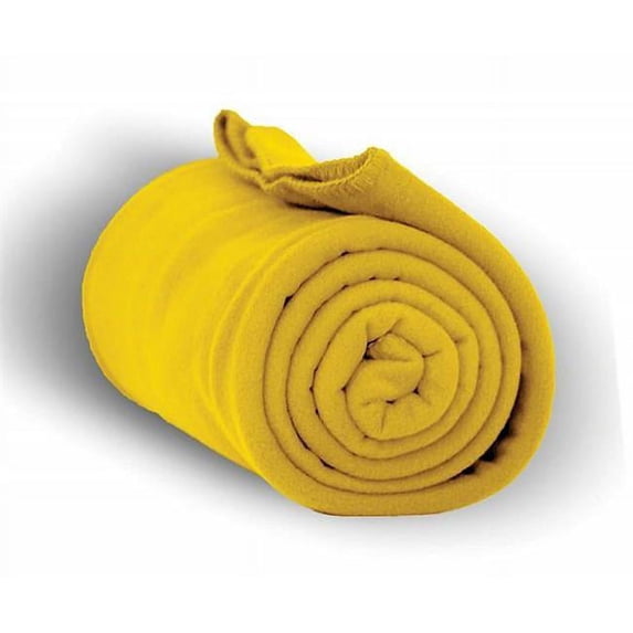 50 x 60 in. Heavy Weight Fleece Blanket Throw, Yellow - Case of 24