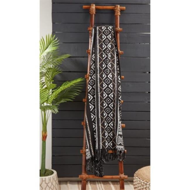 Modern Black Mudcloth Cotton Throw Blanket 50"x60"