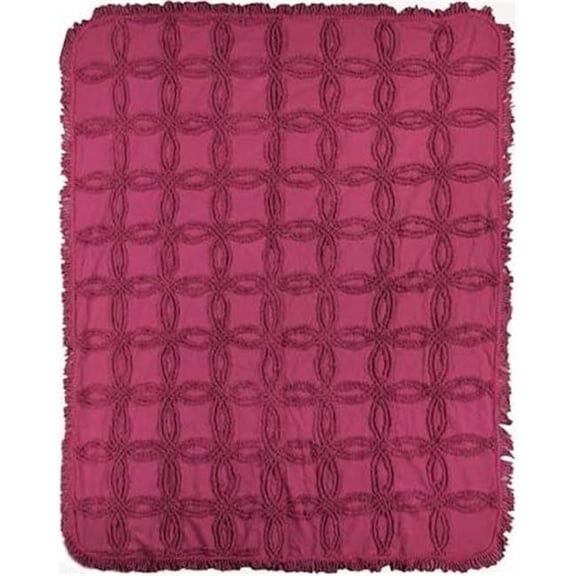 50 x 60 in. Tufted Cotton Sofa Throw Blanket, Wine