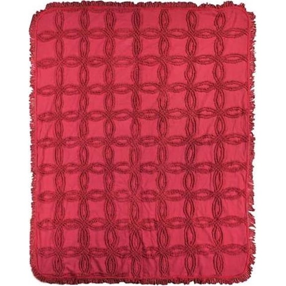 50 x 60 in. Tufted Cotton Throw Blankets, Red