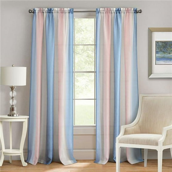 50 x 63 in. Spectrum Rod Pocket Window Curtain Panel, Rose Quartz & Serenity
