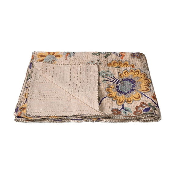 50" x 70" Multi-Color Kantha Cotton - Throw