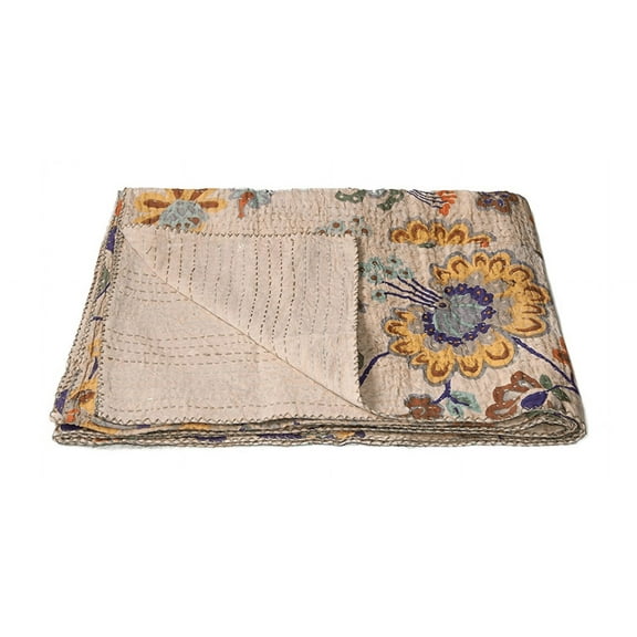 50" x 70" Multi-Color Kantha Cotton - Throw