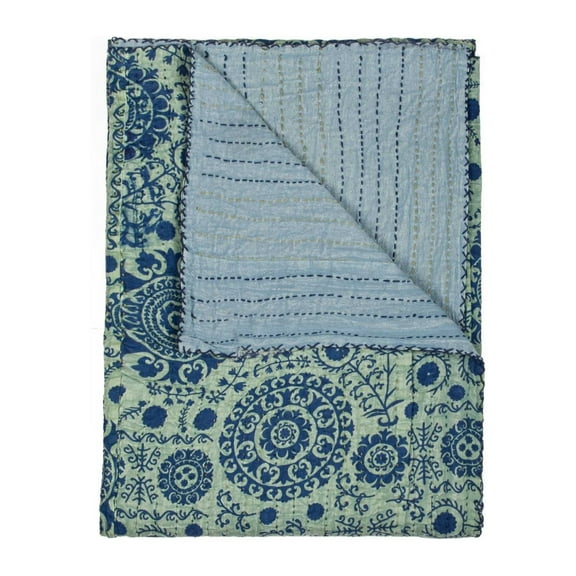 50" x 70" Multicolored, Traditional, Kantha - Throw