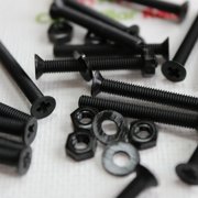50 x Black Nylon Countersunk plastic machine screws, M3 x 25mm, Plastic Bolts, Nuts & Washers, 3/32 x 1 in