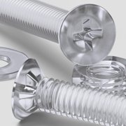 50 x Crosshead Countersunk Screws Nuts and bolts, Transparent Clear Plastic Acrylic, M3 x 20mm - Acrylic Plastic Screws, 3/32 x 25/32 in