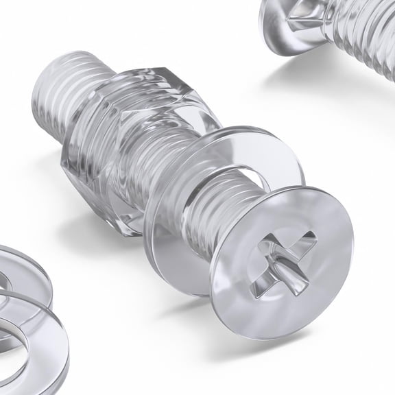 50 x Crosshead Countersunk Screws Nuts and bolts, Transparent Clear Plastic Acrylic, M5 x 20mm - Acrylic Plastic Screws, M5 x 20mm, (13/64 x 25/32 in)