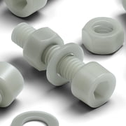 50 x Glass Filled Reinforced, Super Nylon Socket Head, M5 x 20mm Plastic Nuts and Bolts, Washers, 13/64 x 25/32 in
