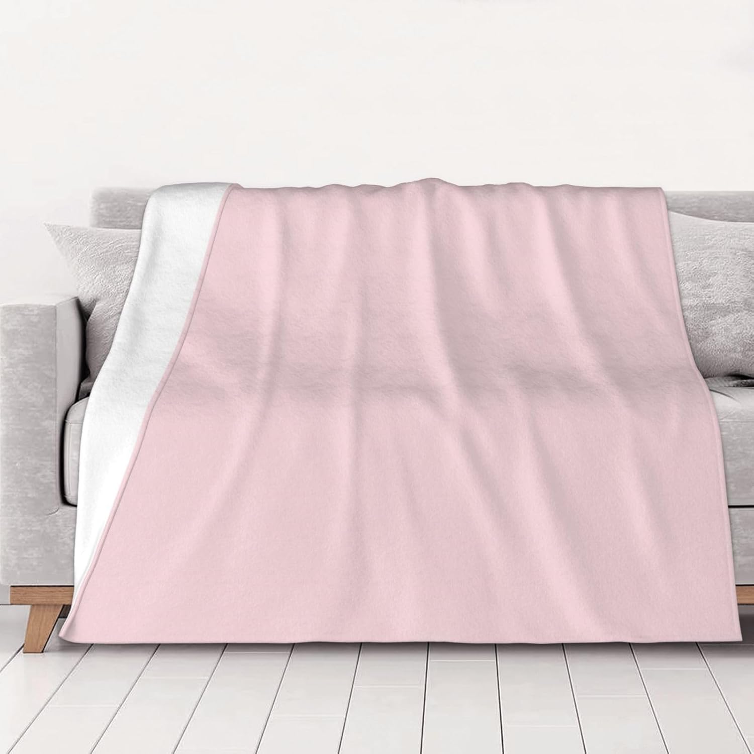 50"x40" Blush Pink Light Pink Solid Color Blanket Fluffy Soft Throw