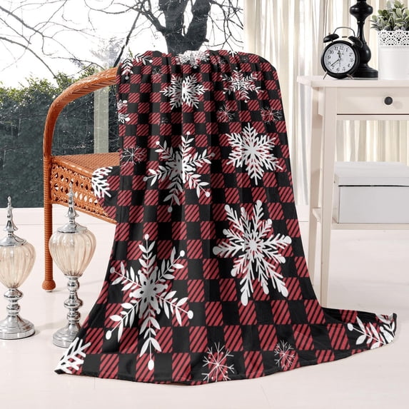 50"x60" Festive Decor Christmas Flannel Throw - Holiday Pattern Cozy ...