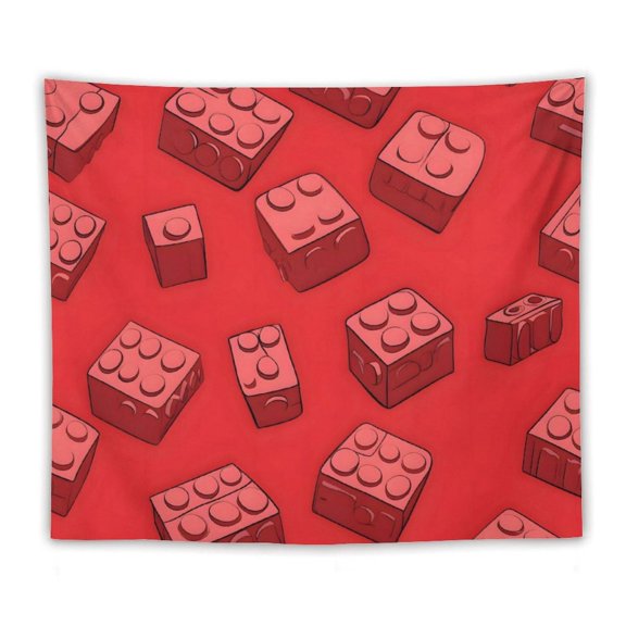 50"x60" Multi-Function Tapestries Soft And Durable Close Skin Light And Easy To Hang Or Fold Red Building Block
