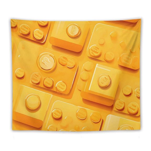 50"x60" Multi-Function Tapestries Soft And Durable Close Skin Light And Easy To Hang Or Fold Yellow Building Block