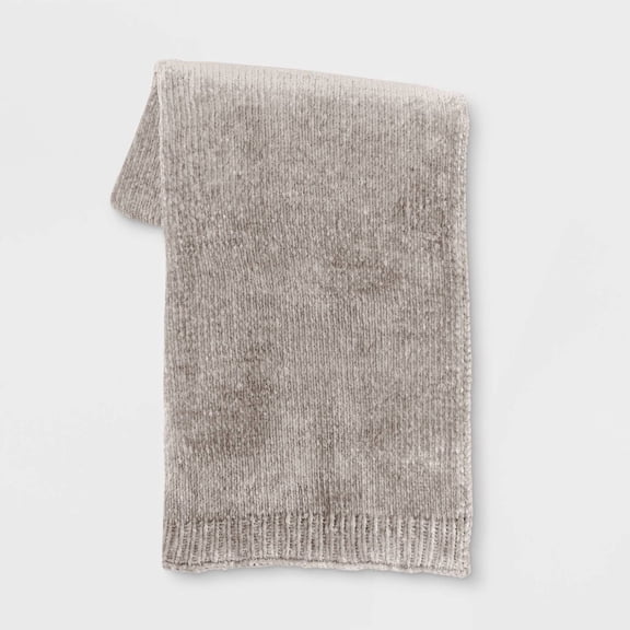 50"x60" Shiny Chenille Throw Blanket - Soft, Reversible, Machine Washable