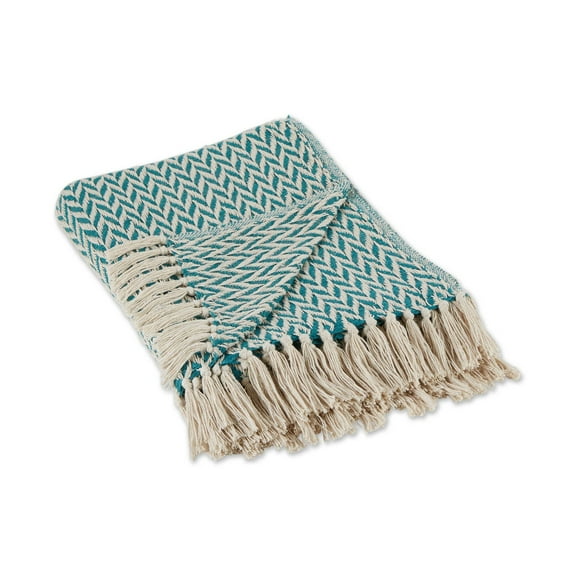 50"x60" Zig-Zag Throw Blanket Teal