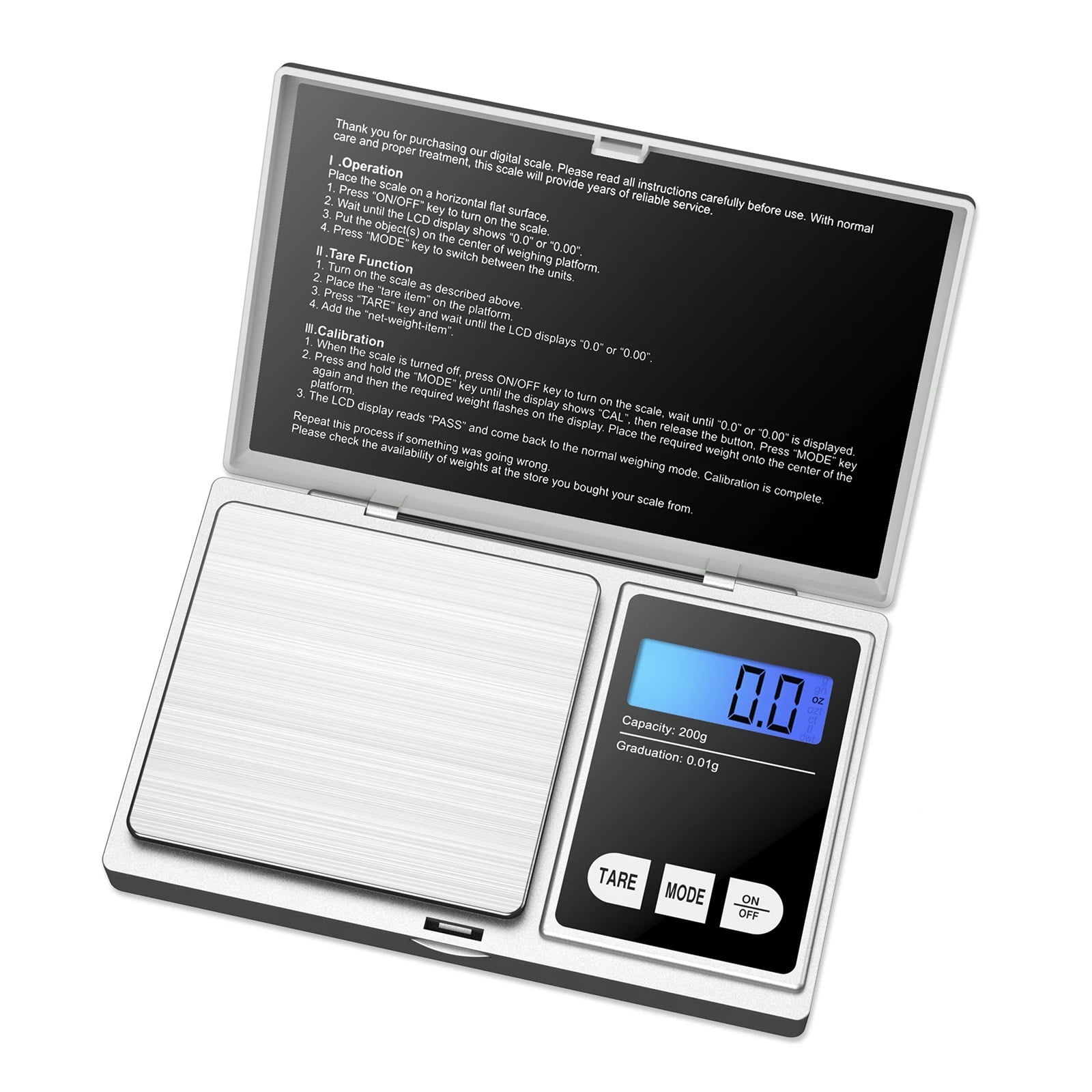 500/0.01g 200g/0.01g LCD Portable Mini Electronic Digital Scales Pocket Case Postal Kitchen Jewelry Weight Balance Scale - High Precision