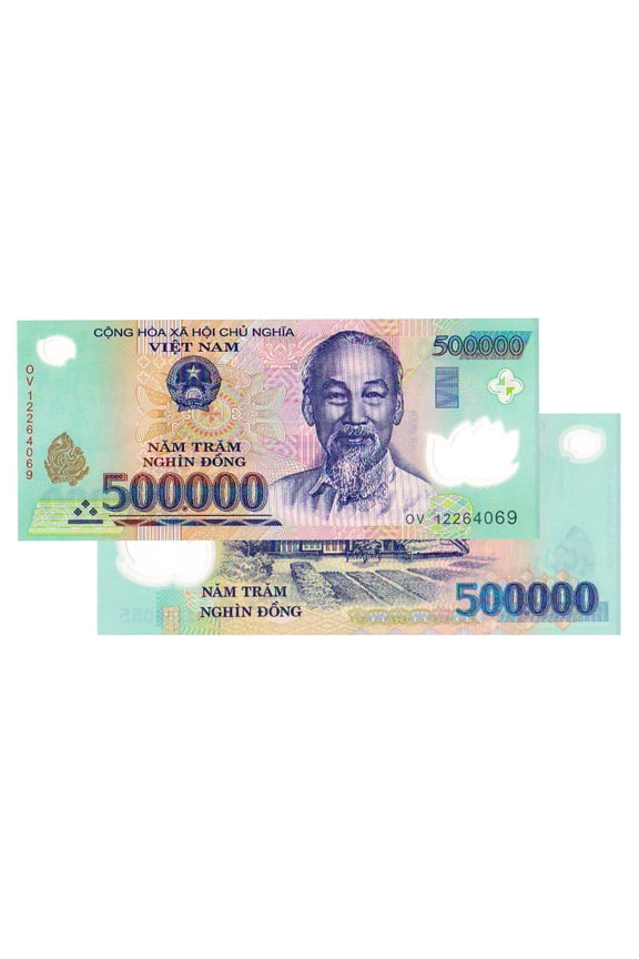 500,000 Vietnamese Dong Banknotes VND - Uncirculated Vietnam Currency - Collectible Numismatic Note