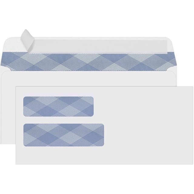 50010 Double Window Security Envelopes, NO.10 SelfSeal Window Envelopes Designed for