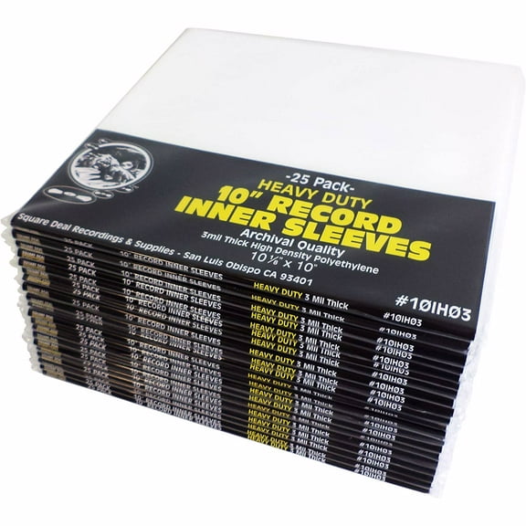 (500) 10" Record Inner Sleeves - High Density Polyethylene - 10-1/8" x 10"
