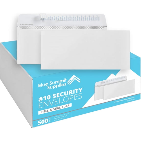 500#10 Windowless Security Envelopes Self Seal, Peel and Seal, Security Tinted, Printer Friendly Design for Business, Dimensions - 4-1/8 Inch x 9 Inch - Envelopes Letter Size for Mailing