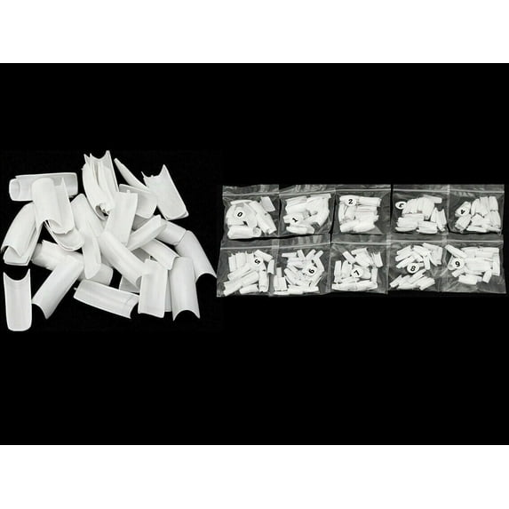 500-1000 Pcs Coffin Nail Tips Long Square French Fake False Nails Transparent