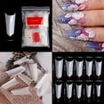 thumbnail image 1 of 500Pcs Edge-Shaped Stiletto French False Fake Acrylic Nail Tips Nails, 1 of 1