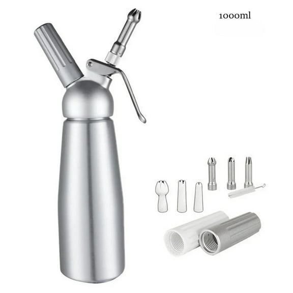500/1000ml  Aluminum Cream Gun Chantilly Siphon Whipped Cream Dispenser Cream Foaming Gun Kitchen Accessories Tools +Nozzle
