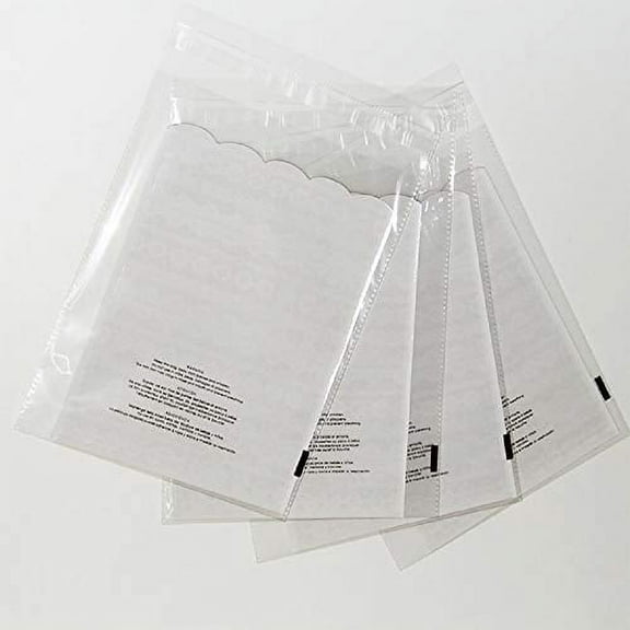 500 10x13 Suffocation Warning Self Seal Flap Tape Clear ValueMailers Poly Bags Cello Cellophane Polypropylene OPP Bags 1.5 MIL