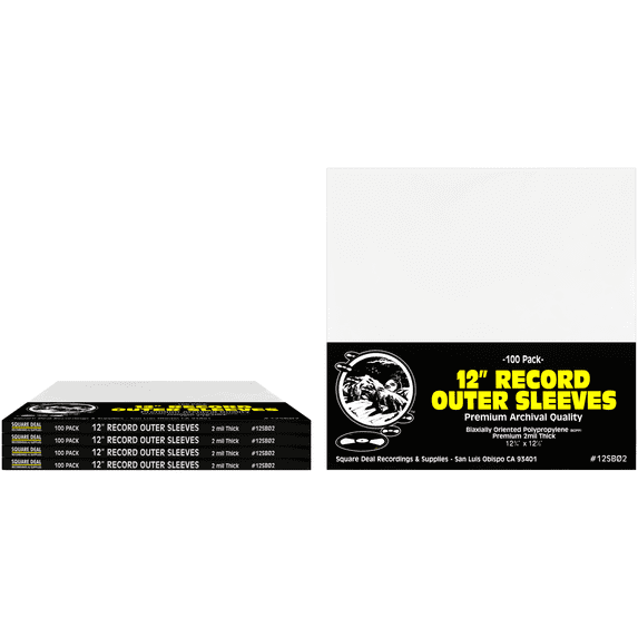 (500-Pack) Premium 12" LP Record Outer Sleeves – 2 Mil BOPP – Crystal Clear, Flush Cut, Archival Quality Protection for Vinyl Albums