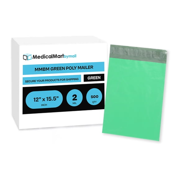 MMBM Green Poly Mailers 12" x 15.5" 2 Mil Tamper-Dirt Free Self Adhesive Envelopes for Shipping Purpose 500 Pieces