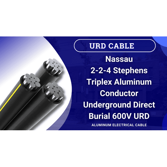 500' 2-2-4 Stephens Triplex Aluminum URD Direct Burial Cable 600V