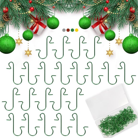 500/50PCS Christmas Ornament Metal Hook Xmas Tree Balls Pendant Hanging S-Shaped Hooks Xmas New Year Party Home Decor Supplies