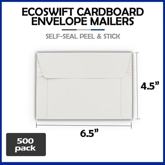500 - 6.5x4.5 "EcoSwift" Brand Self Seal Rigid Photo Cardboard Envelope Mailers
