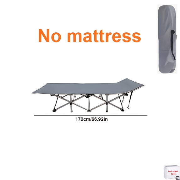 500/600/700LBS Folding Camping Cot for Adults, with/without Mattress, Portable Outdoor Sleeping Bed with Carry Bag, Heavy-Duty Camp Bed for Tent, Camping & Outdoor Use
